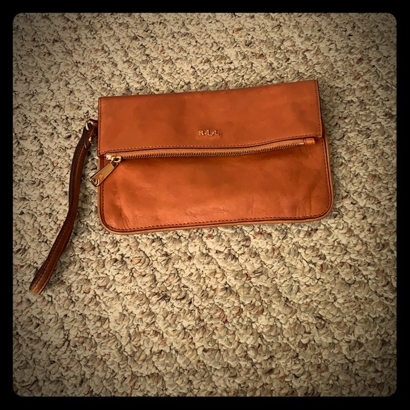 Ralph Lauren Handbags - Ralph Lauren Brown Leather Wristlet